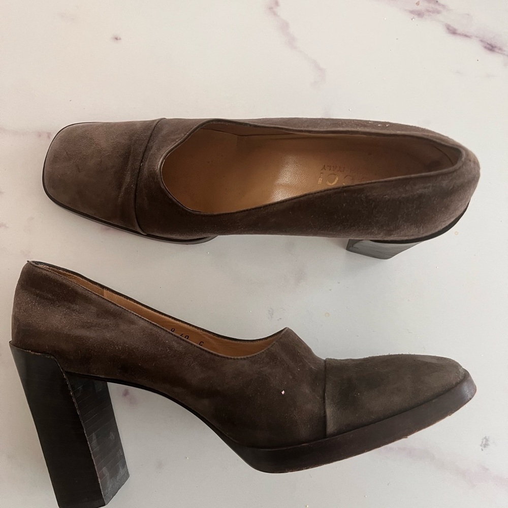 Gucci Brown Block Heel Women's Shoes - Size 40